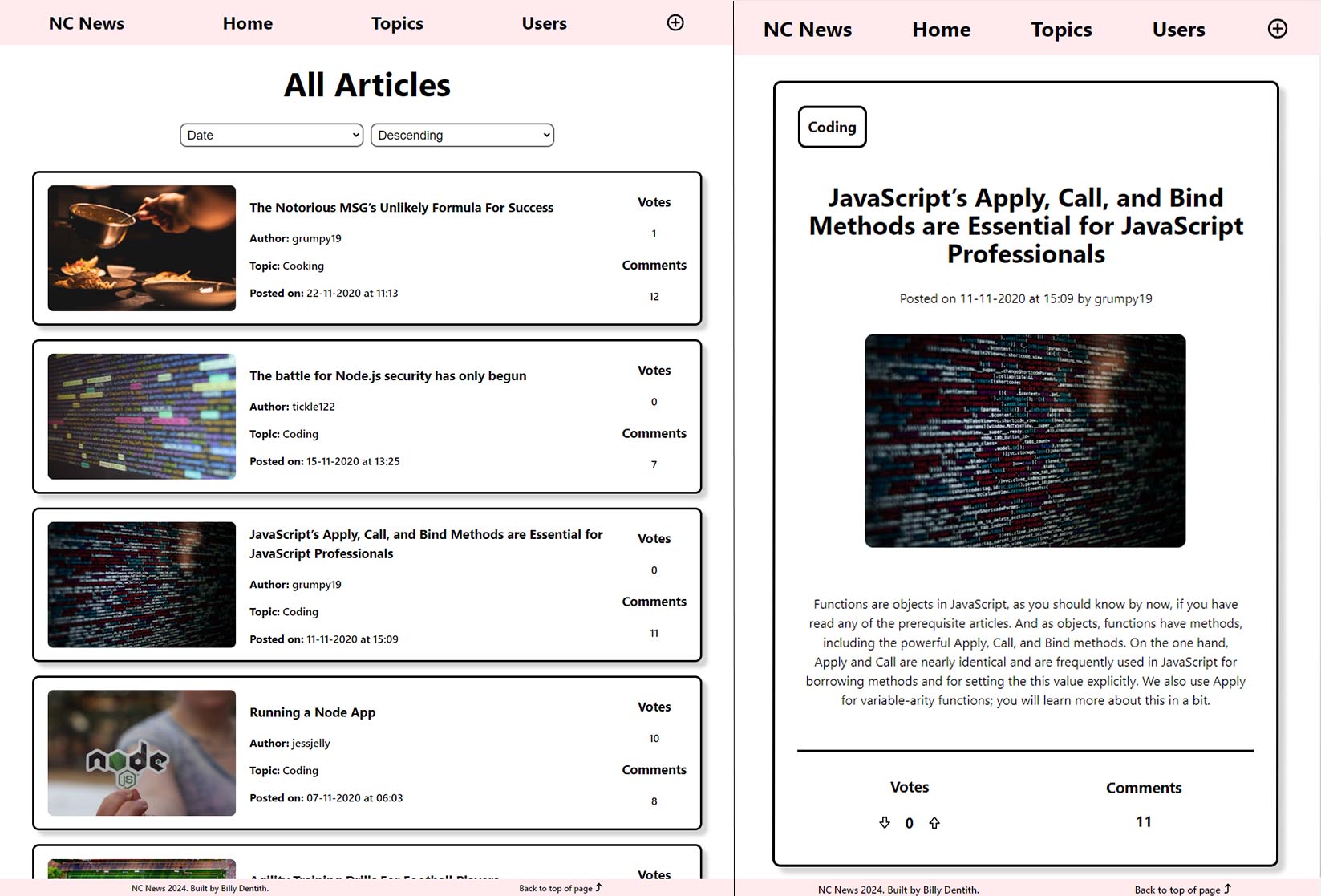 NC News Front-end